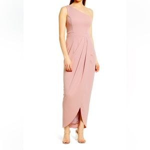 Xscape Rose One Shoulder Scuba Crepe Gown Size 4 Reg. $238
